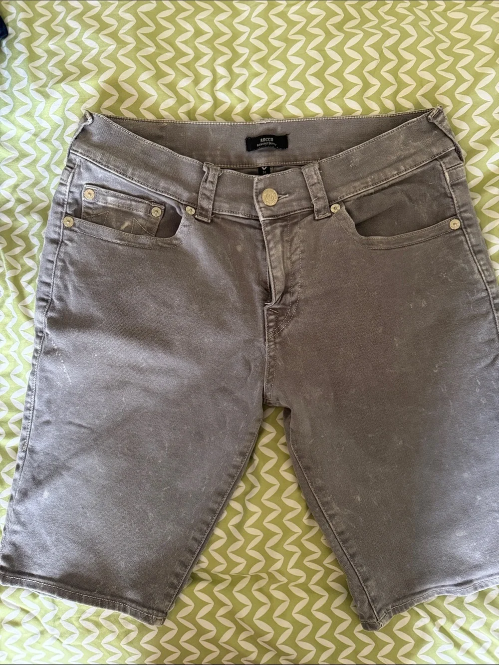 True Religion Men's Faded Gray Denim Shorts